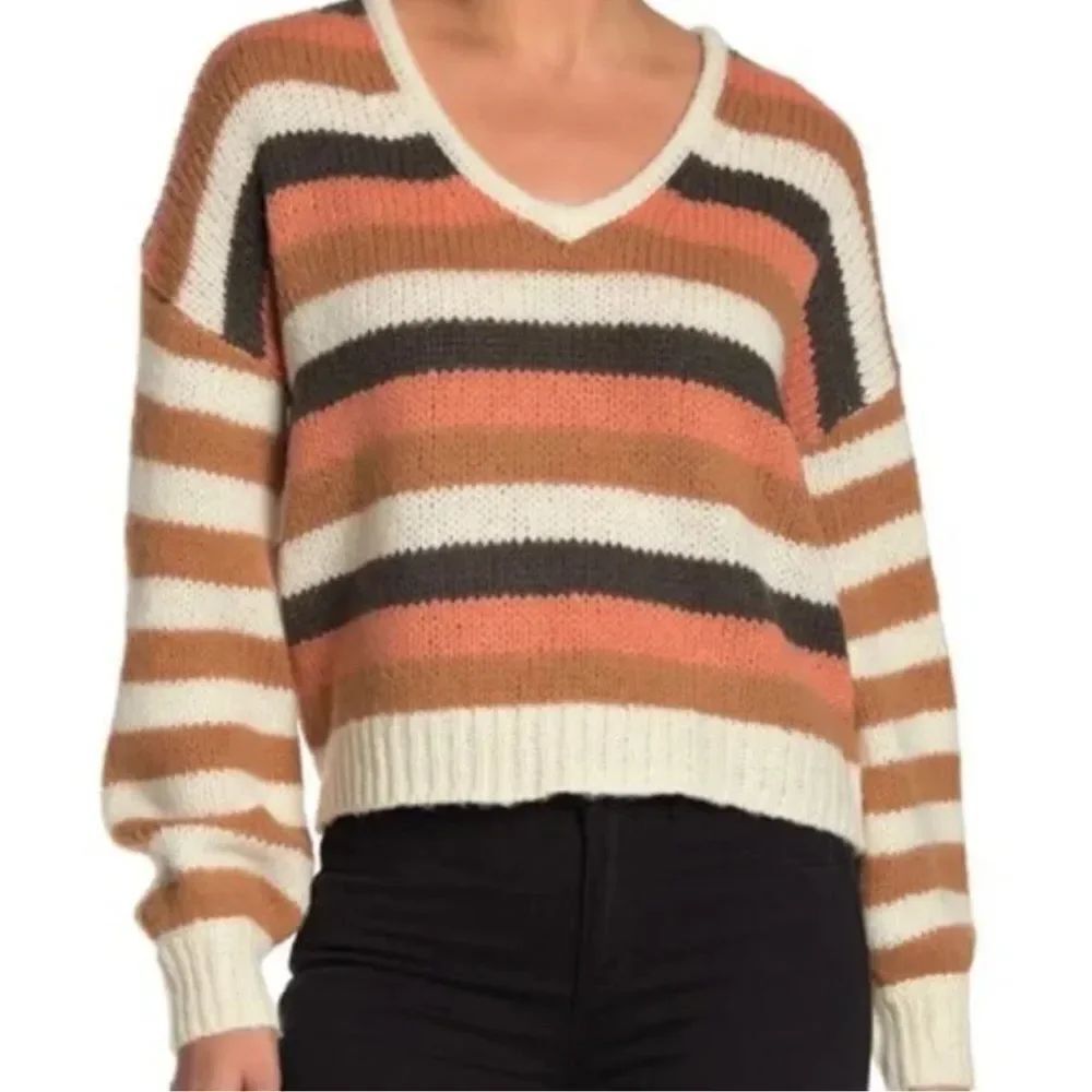 Madewell Wool Alpaca Striped Balloon Sleeve Knit Sweater Women’s 3XL